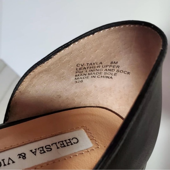 Chelsea & Violet Tayla Leather d’Orsay Oxfords Black 8 Academia Preppy - Picture 11 of 13